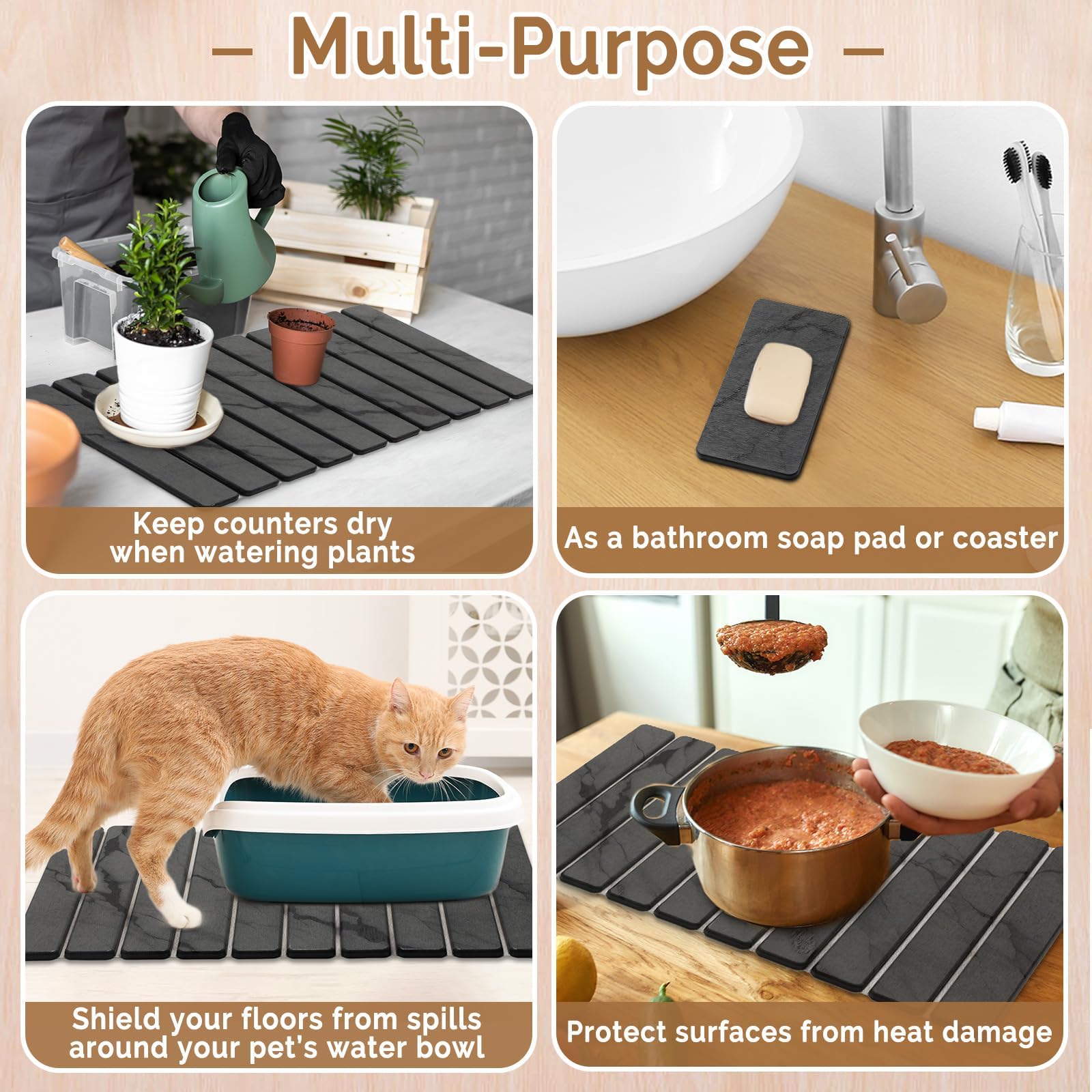 Linidcoud uso multiples en hogar como base para cubiertos o plantas
