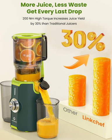 LINKChef prensas-frio contenedores-jugo-pulpa permiten almacenar jugo y pulpa.