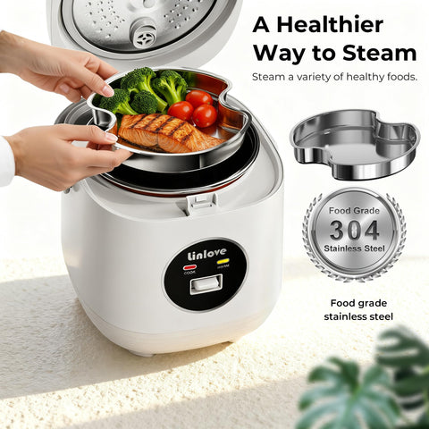 Linlove Olla Arrocera Mini con indicador y luz de encendido para cocinar fácilmente.