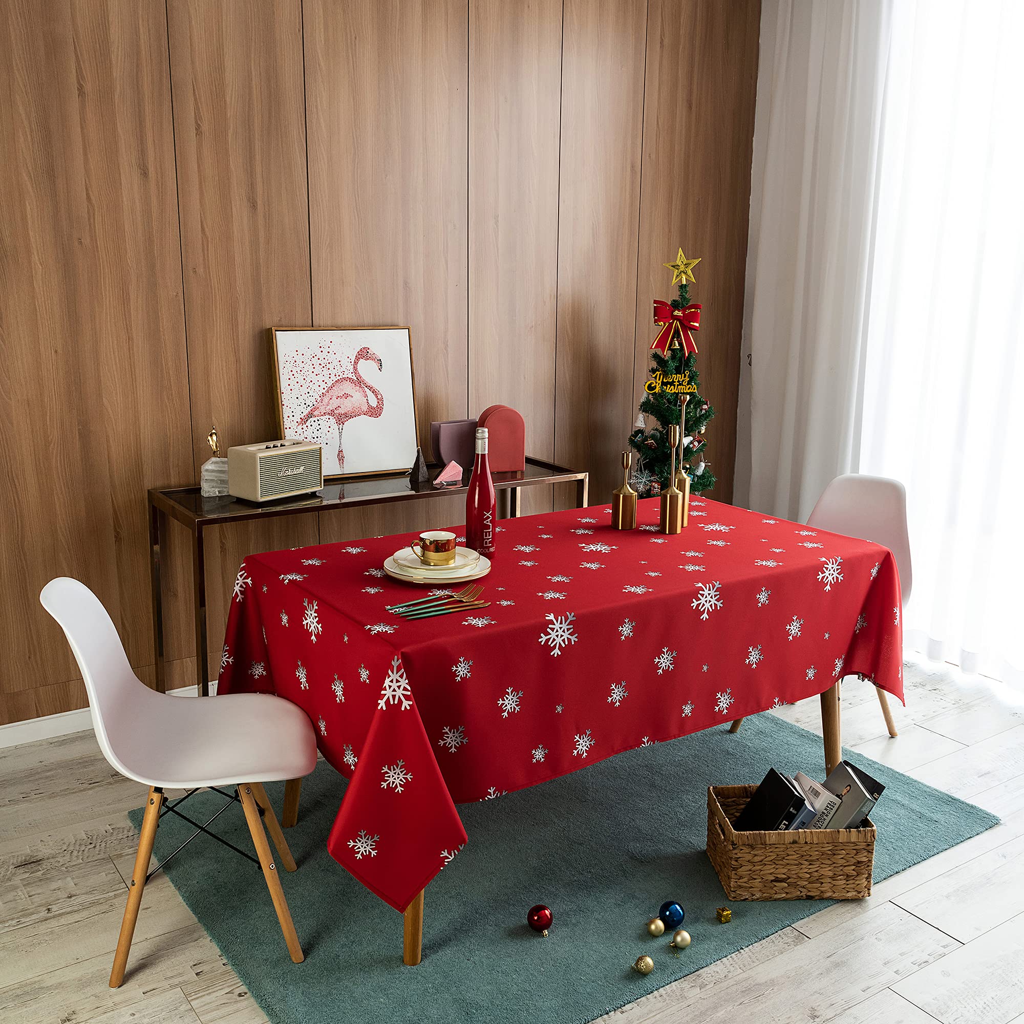 Funda Linnovo con impresión gradiente-nieve en 3D para decoración festiva.