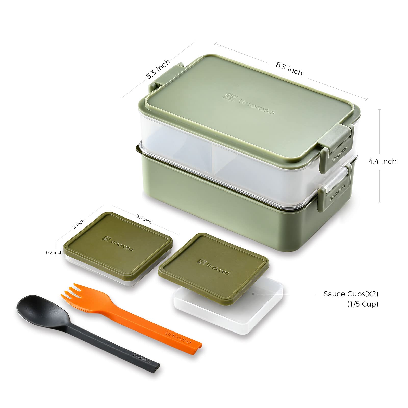 Linoroso Bento Apilable, accesorios incluidos para completar el set.