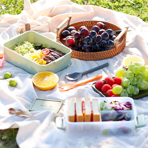 Linoroso Bento Apilable, detalle de tres compartimentos para separar alimentos.