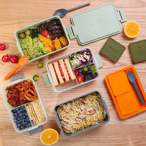 Linoroso Bento Apilable, materiales de grado alimentario para uso repetido.