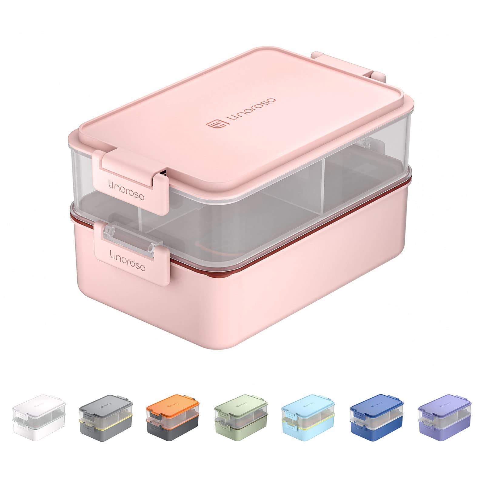 linoroso caja bento apilable adultos en colores variados para organización diaria de comidas