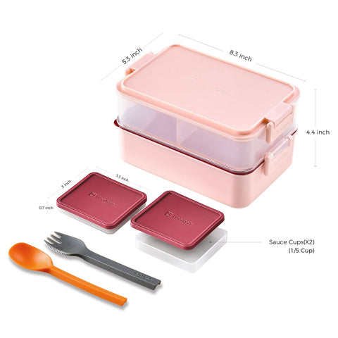 linoroso caja bento apilable uso diario para comidas balanceadas