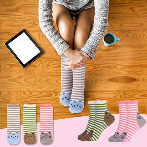 linsuiyyds calcetines con estampado de gatos, confort diario