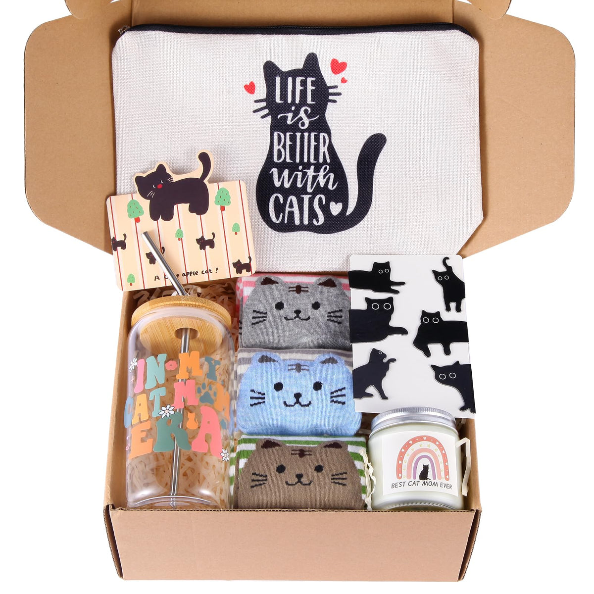 linsuiyyds vaso de café 16 onzas con diseño de gato, ideal para regalo