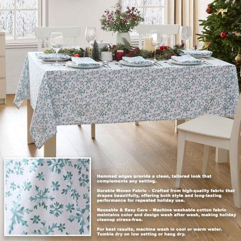Detalle de la textura de algodón en mantel Lintex para cenas navideñas