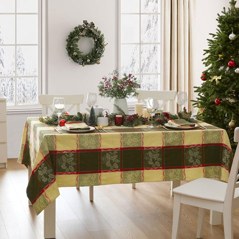 Lintex mantel patrón plaid clásico para cenas navideñas elegantes.