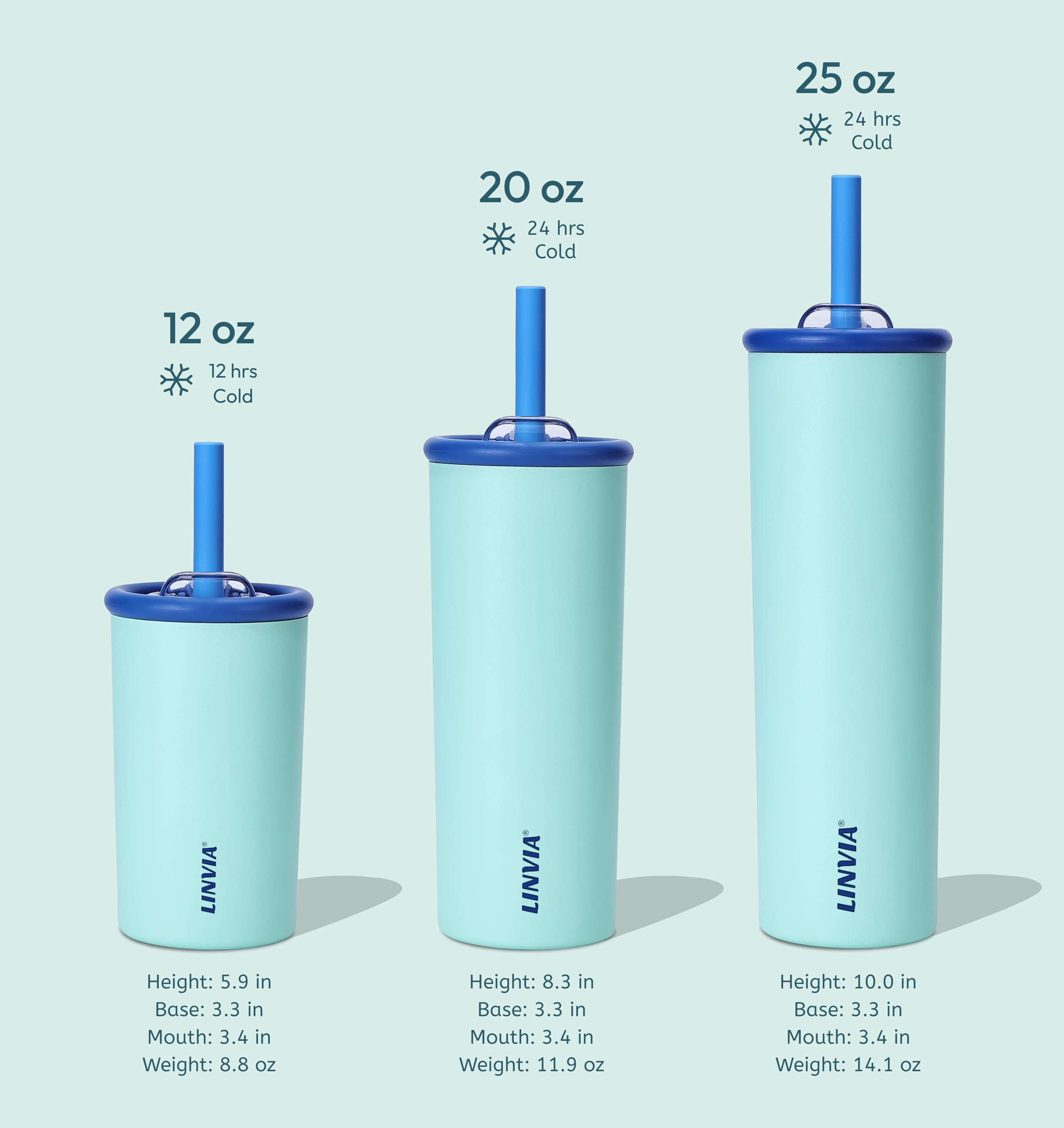 LINVIA Candy Tumbler aislamiento doble mantiene la bebida fría por más horas