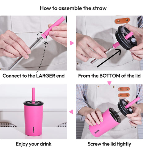 LINVIA Candy Tumbler pajita de silicona reutilizable para beber con estilo