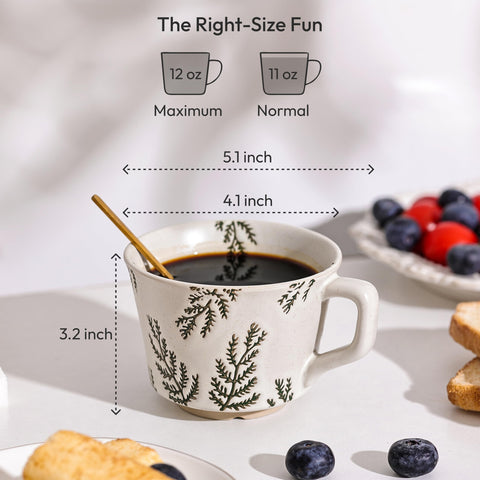 Taza LINVIA de 12oz con plantas, apta para microondas