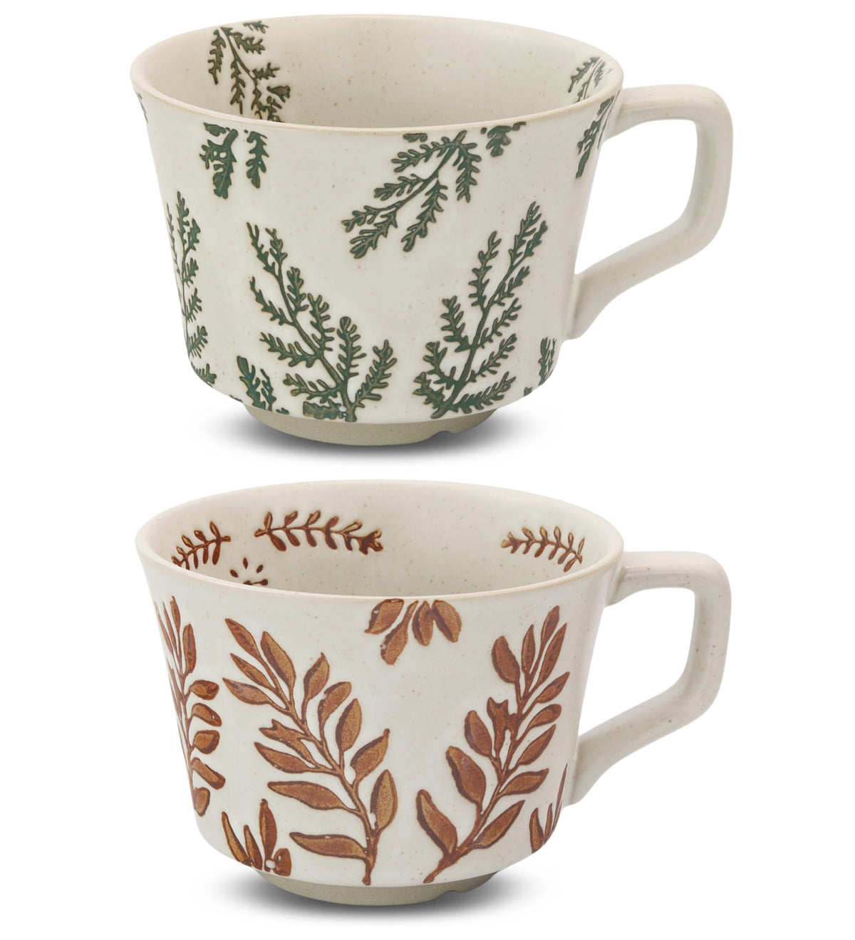 Taza LINVIA 12 oz con hiedra y hojas, ideal para té