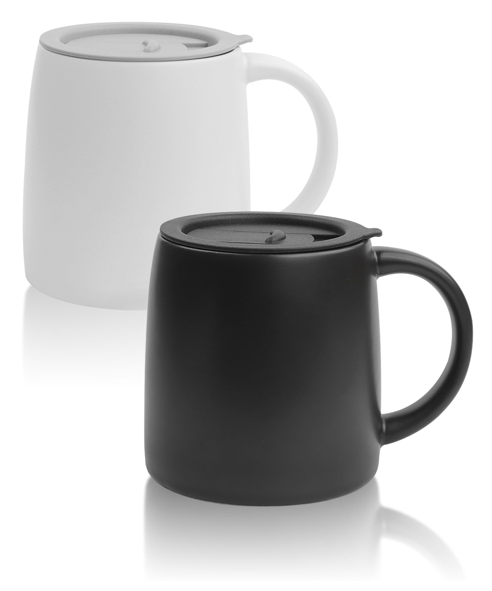 Taza LINVIA Clásica blanco frente, ideal para café matutino y ritual diario