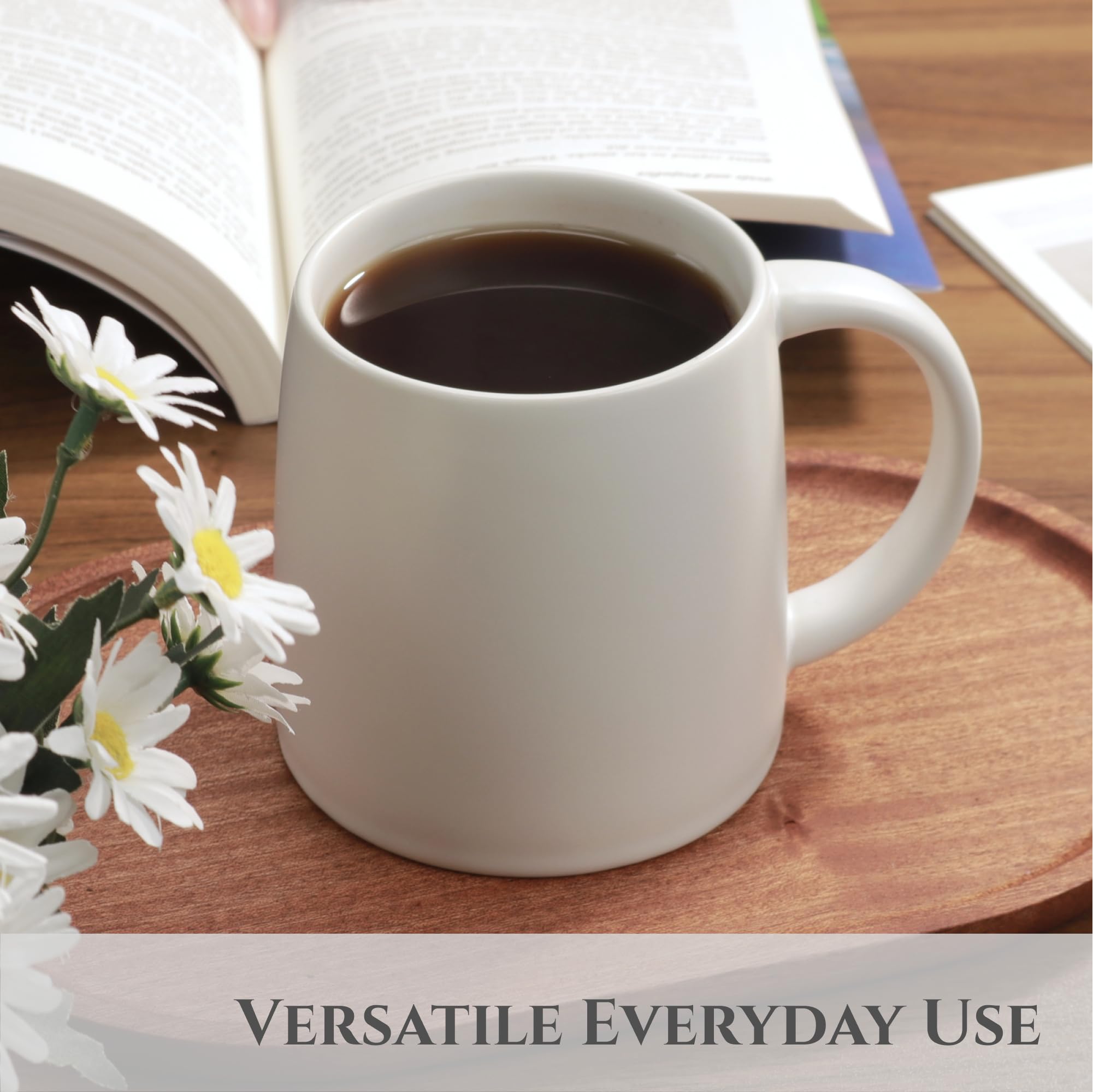 Taza LINVIA Clásica negro frente, estilo moderno para oficina o casa