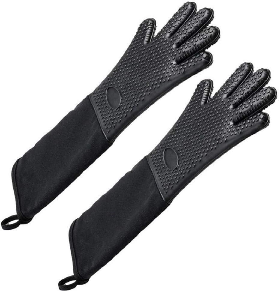 Linwnil guantes de silicona de 19.7 pulgadas para cocinar, protección de antebrazo
