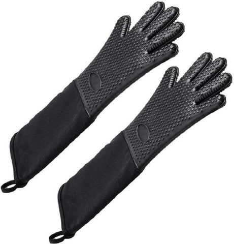 Linwnil guantes de silicona de 19.7 pulgadas para cocinar, protección de antebrazo