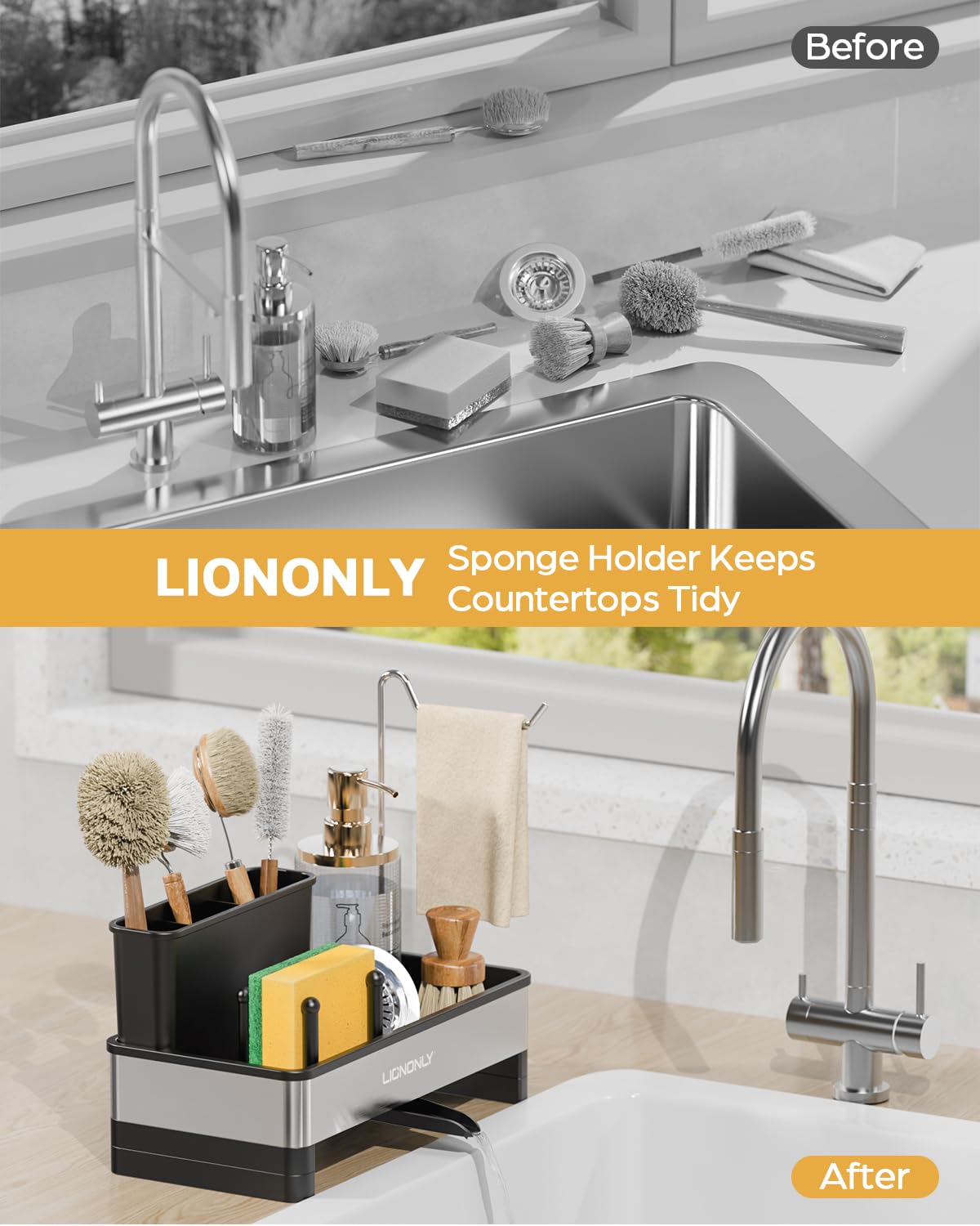 LIONONLY base amplia antideslizante para fregadero