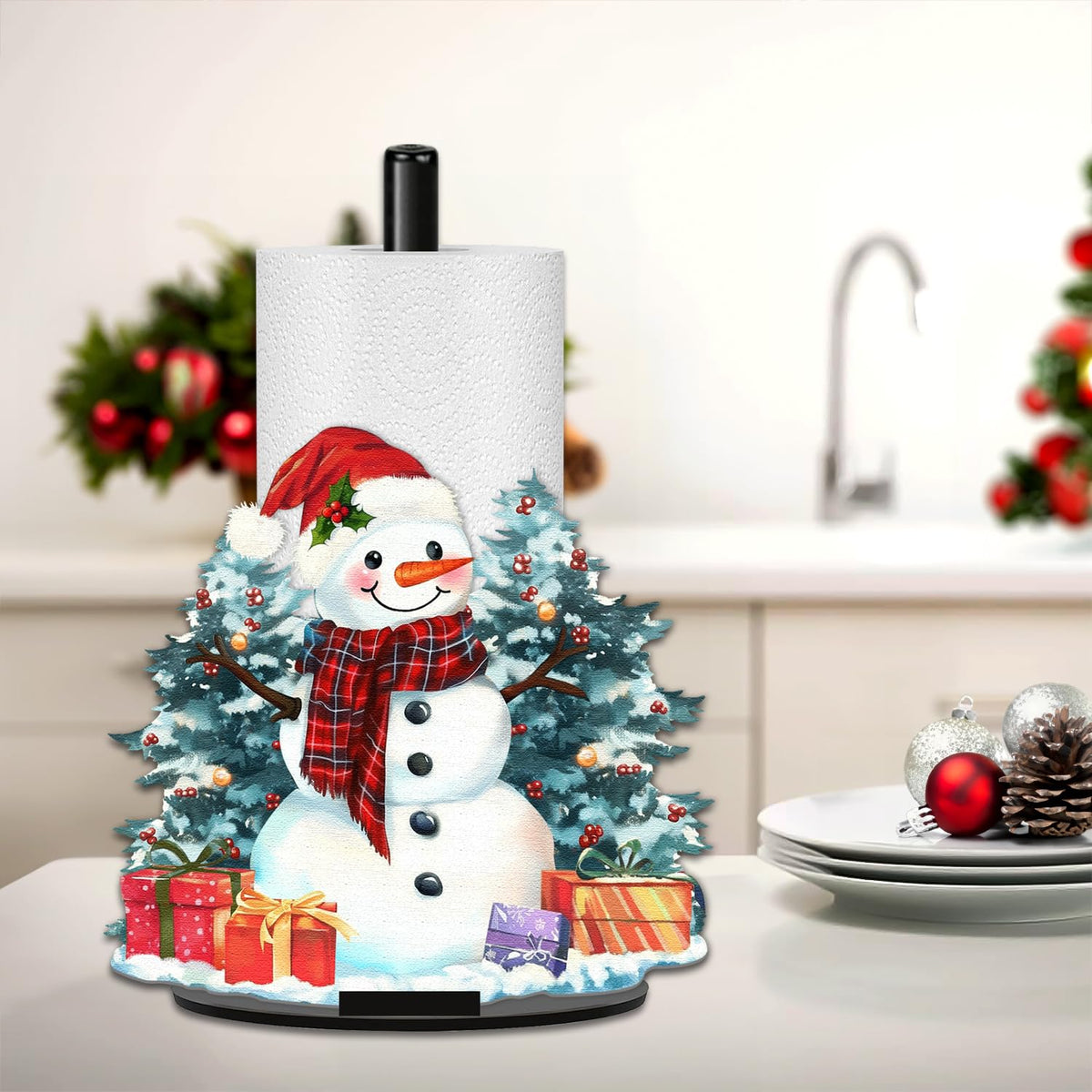 LIOQUN muñeco nieve con base resistente para encimera.