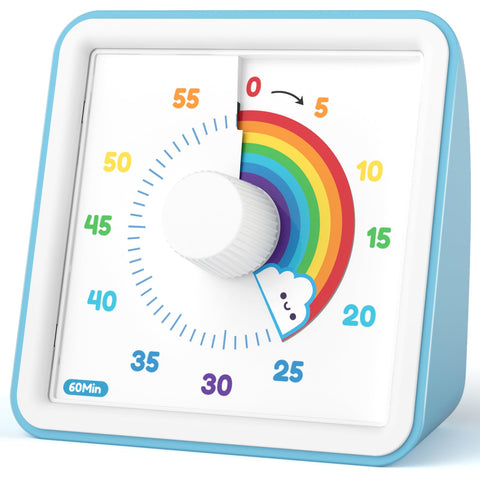LIORQUE temporizador visual 60 minutos con arcoiris para clase, facilita seguimiento de tareas sin mirar números