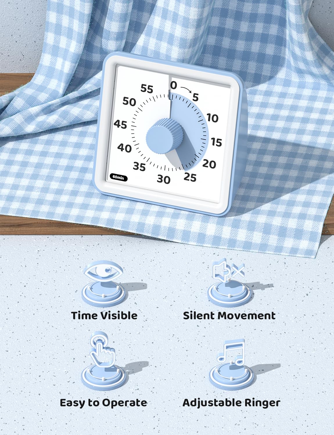 LIORQUE temporizador visual alarma ajustable mejora flexibilidad de uso.