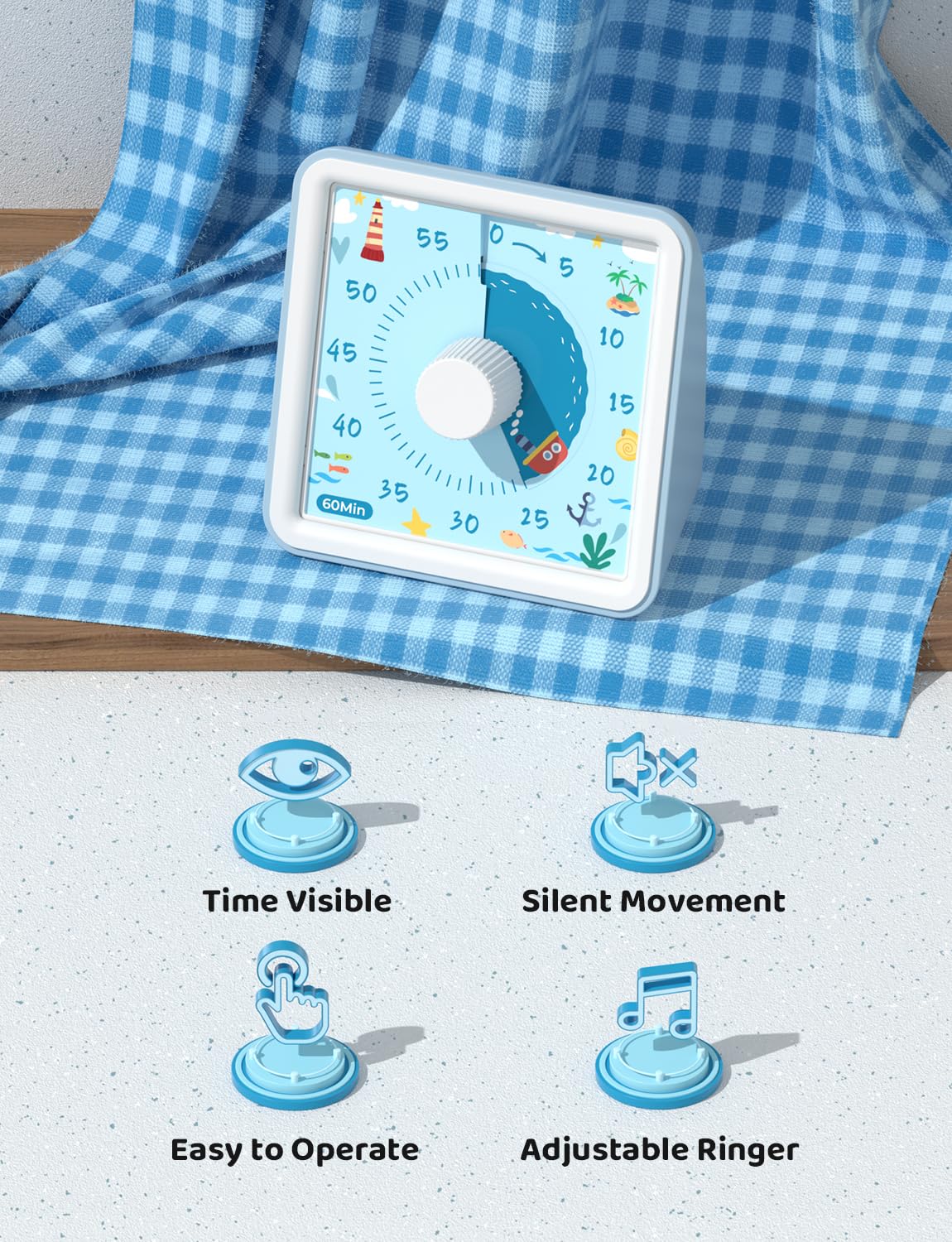 LIORQUE temporizador visual con alarma silenciosa, ideal para concentración