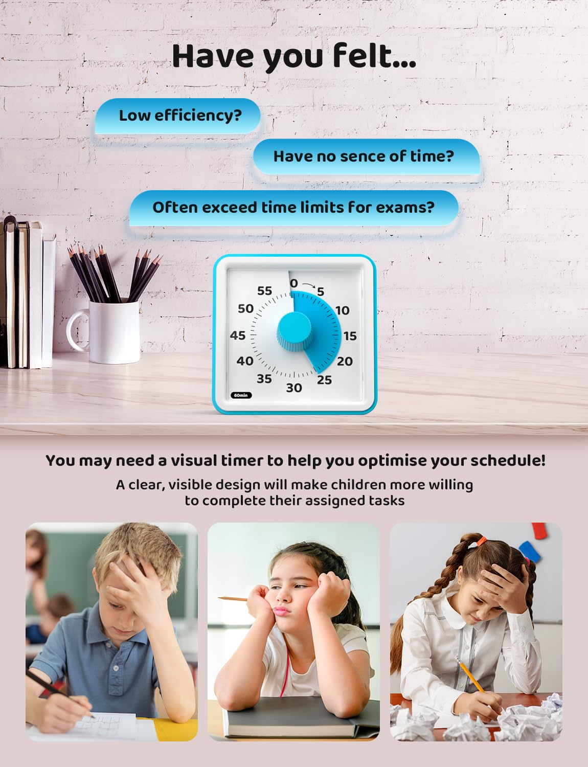 LIORQUE temporizador visual silencioso con alarma para concentración