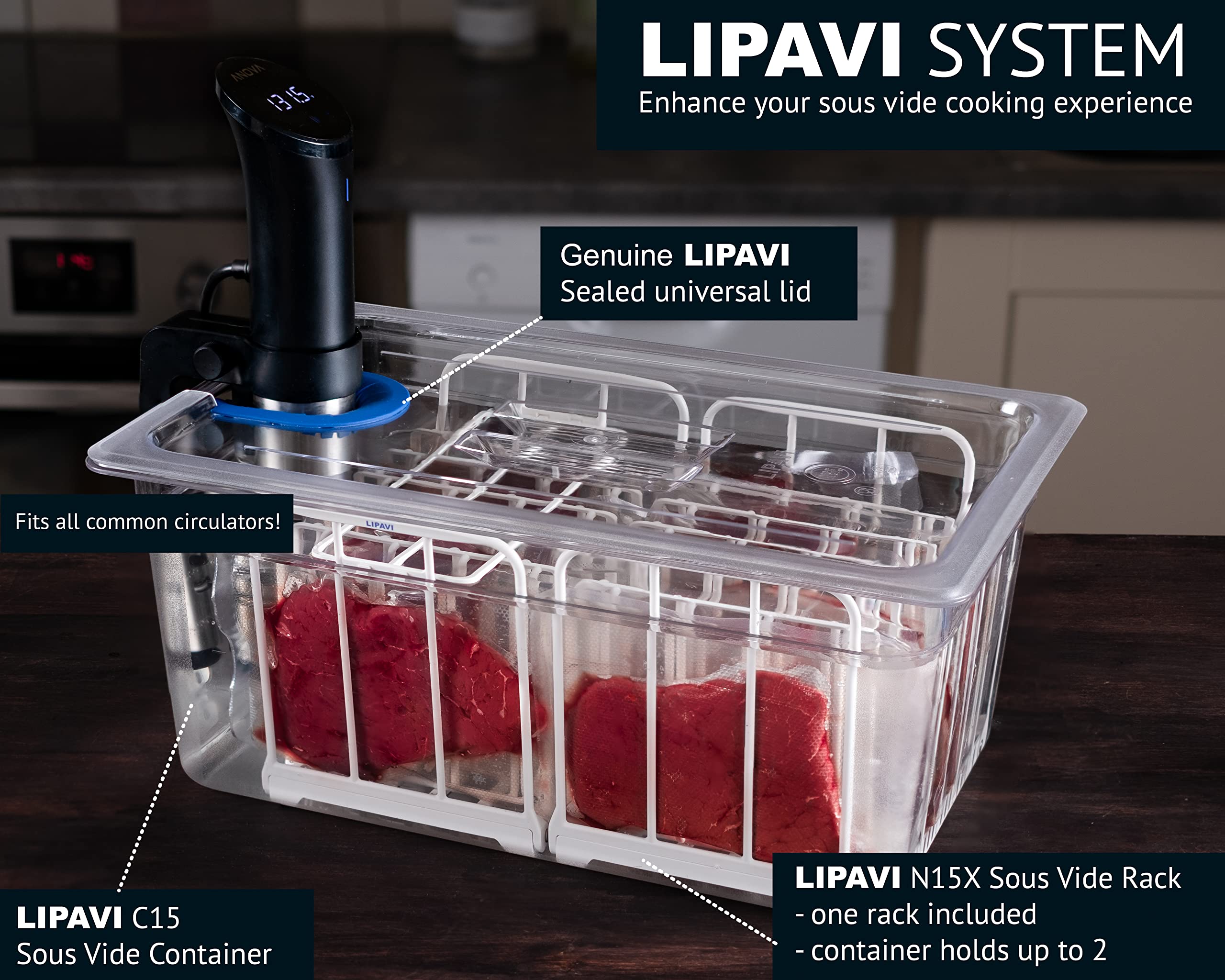 Lipavi Sous Vide System NXC15-UNIR: rejilla N15X para mejorar la circulación del agua.