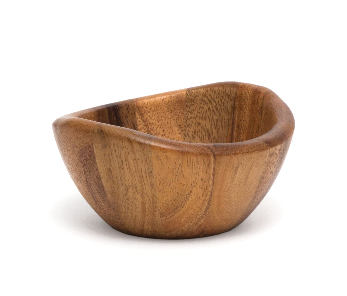 Tazón ondulado de acacia de Lipper International para frutas, ideal para servir con estilo.