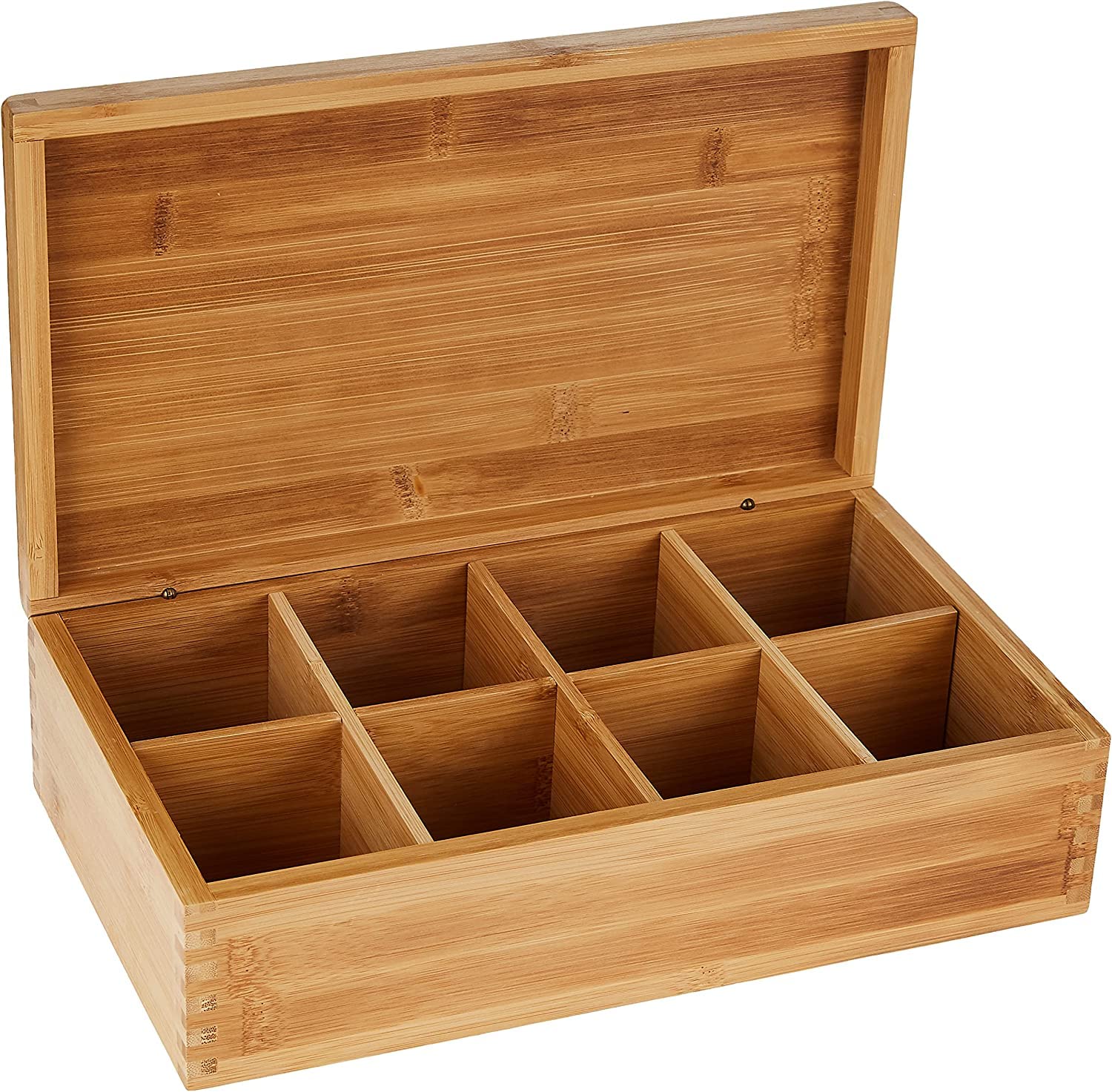 Caja de té Lipper International con 8 compartimentos organiza tés con estilo