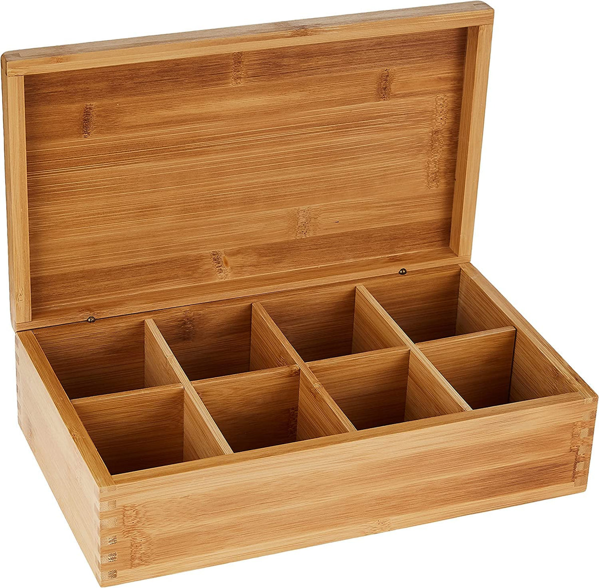 Caja de té Lipper International con 8 compartimentos organiza tés con estilo