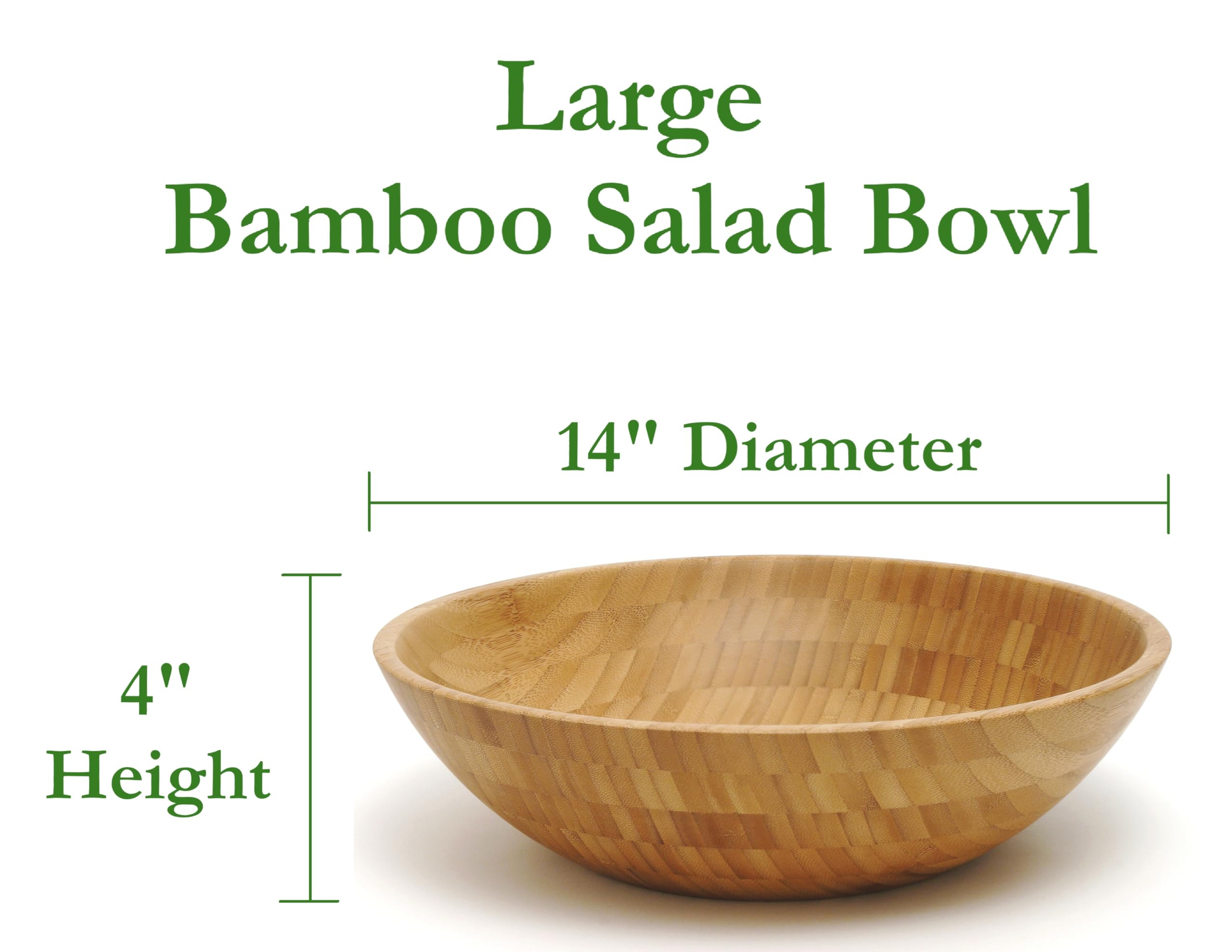 Centro de mesa con ensaladera de bambú Lipper, acabado natural y elegante.