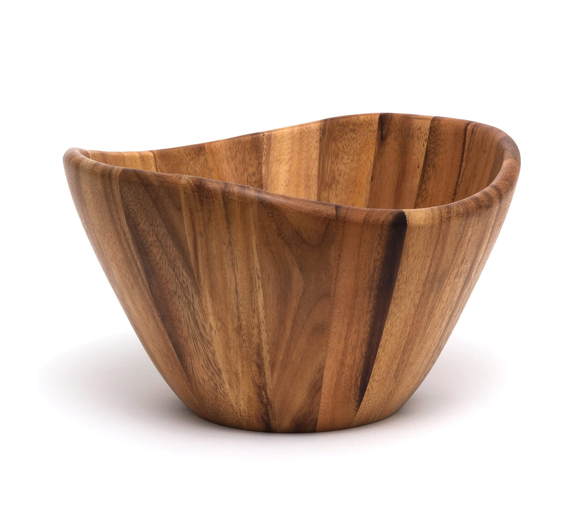Lipper International cuenco ondulado grande de acacia para centro de mesa
