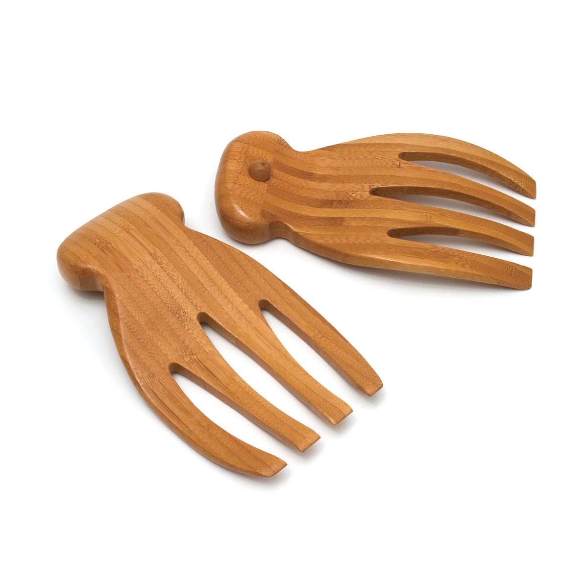 Lipper International: manos de ensalada de madera de bambú para mezclar y servir.