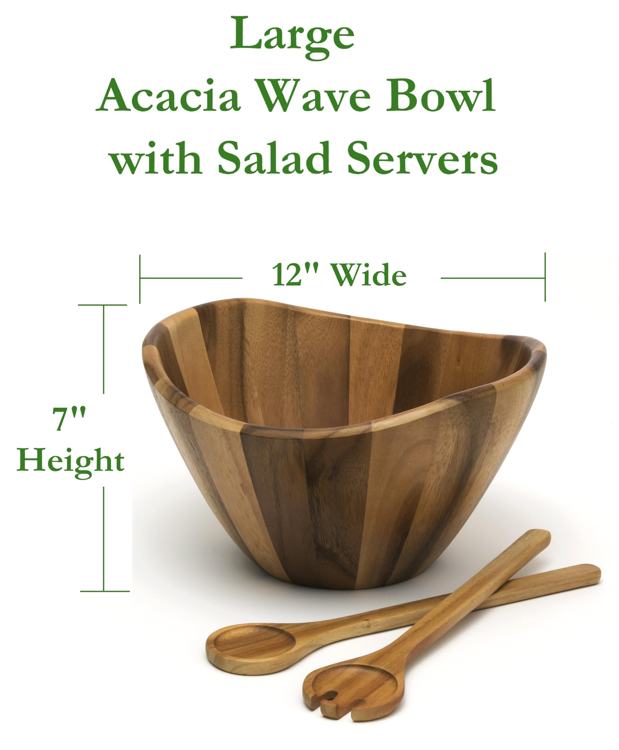 Lipper International servers-para-ensalada-acacia: conjunto práctico para presentar y servir.