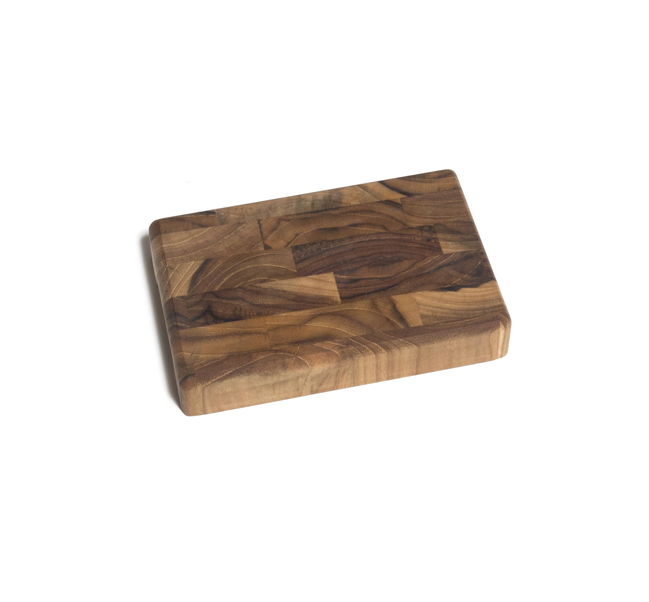 Tabla de cortar de teca Lipper International con grano en extremos, suave para cuchillos.