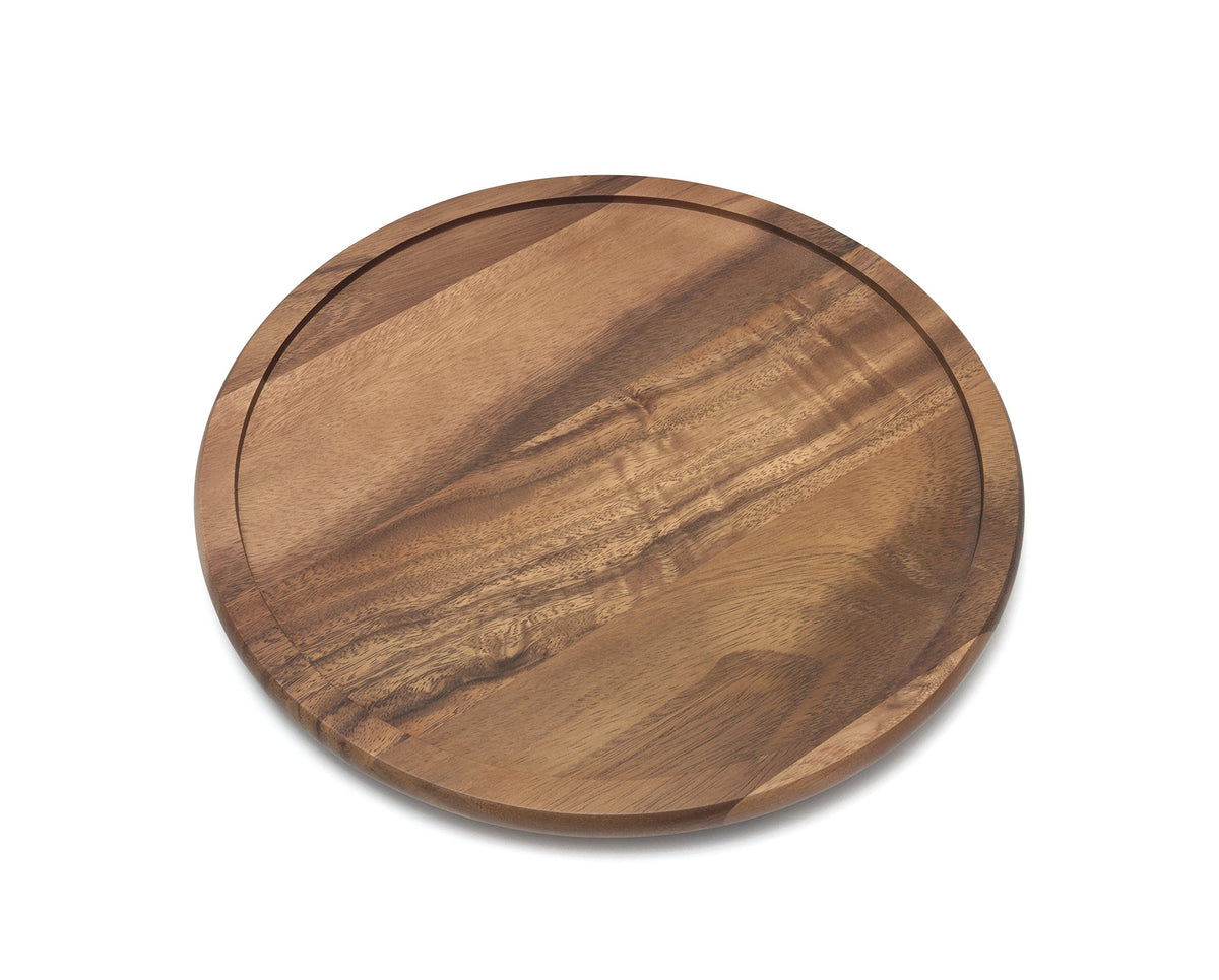 Tabla giratoria de acacia de Lipper International, ideal para acceso rápido a especias.