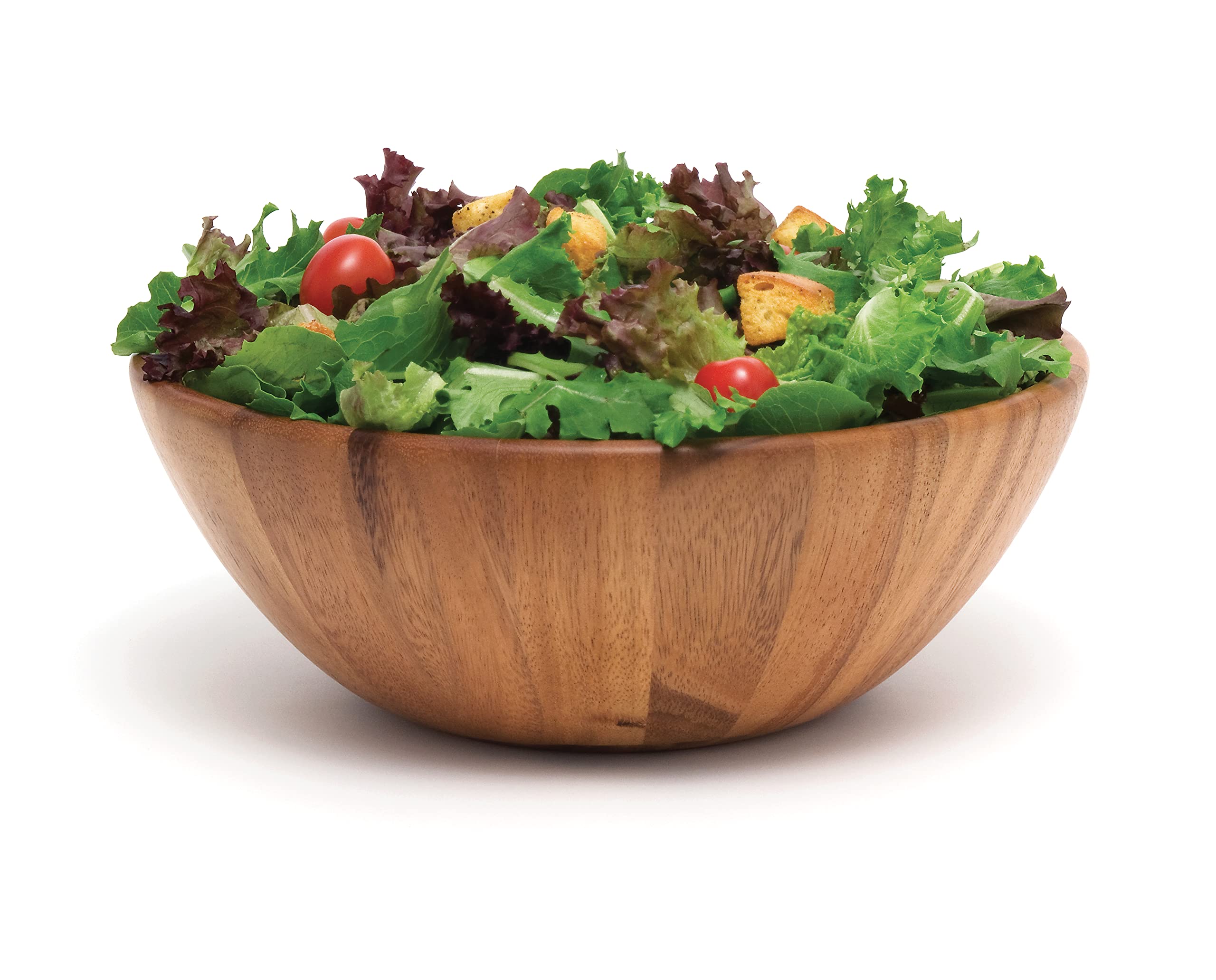 Lipper International tazón de acacia para ensaladas con estilo rústico.