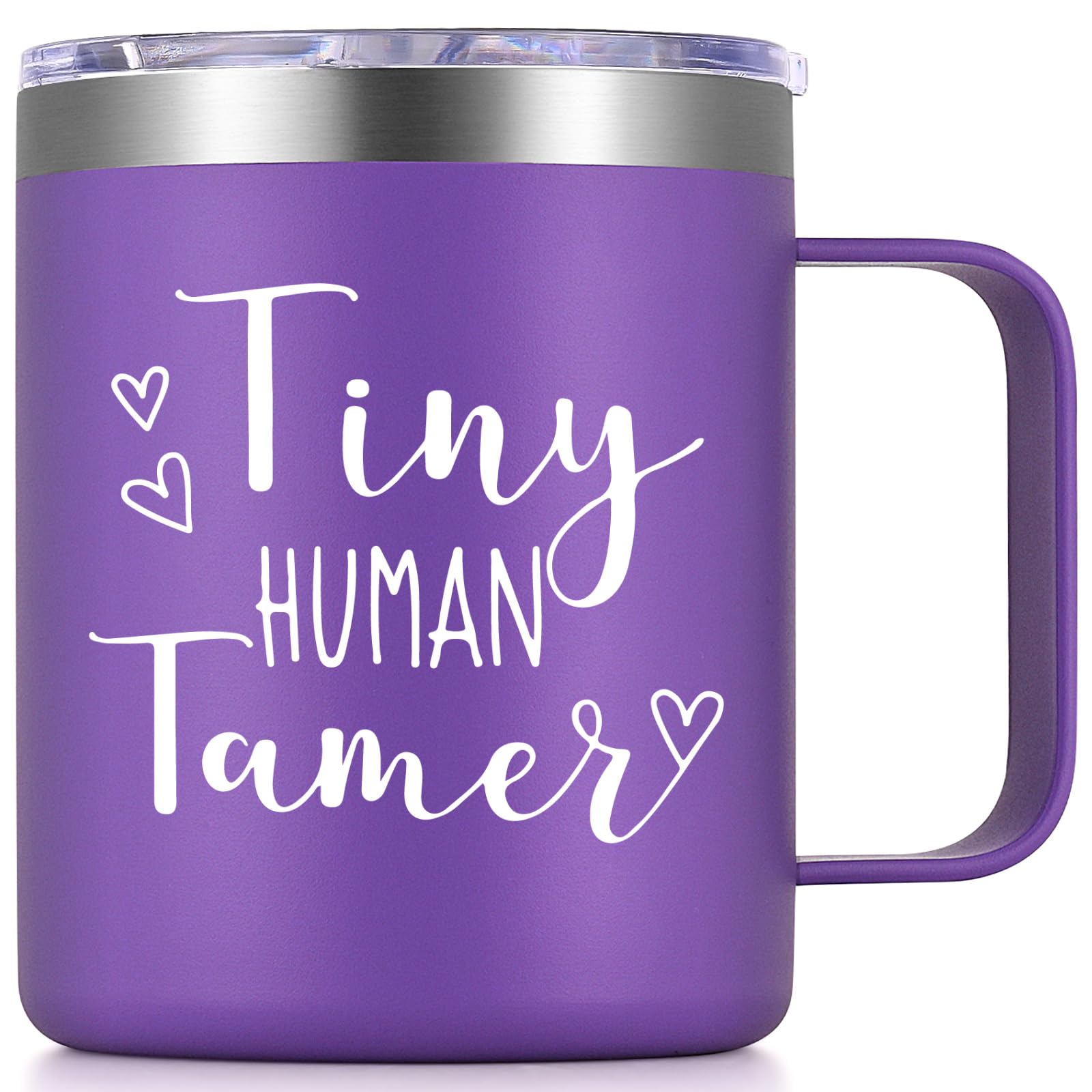 Taza LiqCool para docentes en púrpura, ideal como regalo de apreciación.