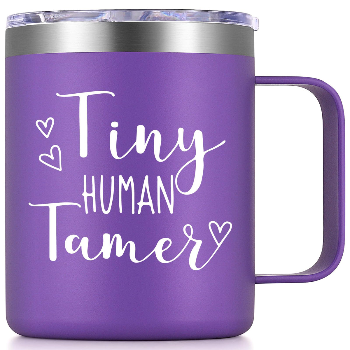 Taza LiqCool para docentes en púrpura, ideal como regalo de apreciación.