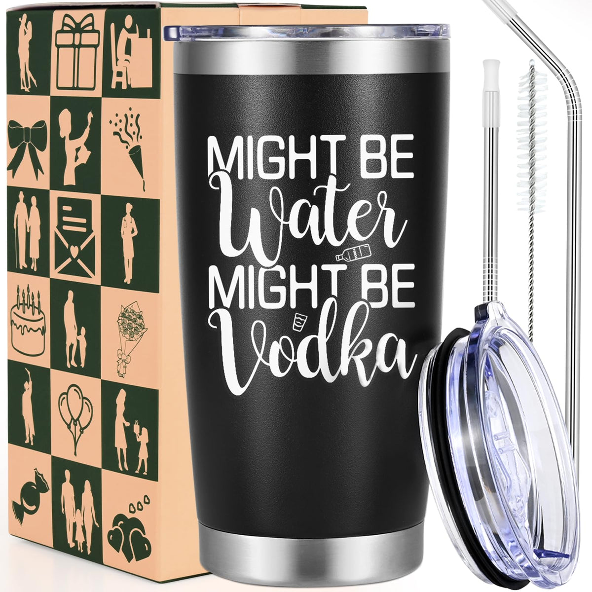Vaso LiqCool divertido 20 onzas para mujeres, ideal para reuniones.
