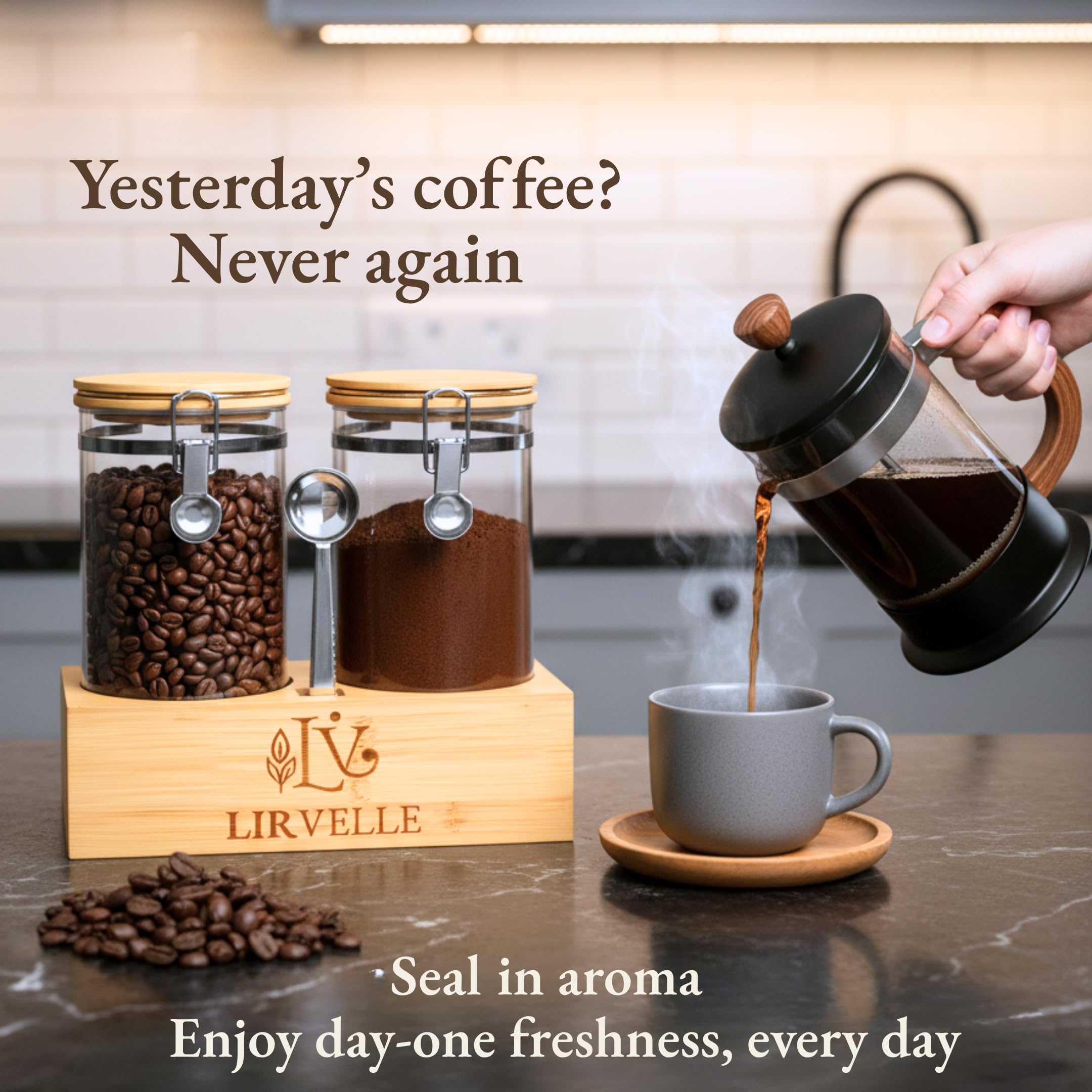 Lirvelle frascos de vidrio borosilicato para café conservando sabor