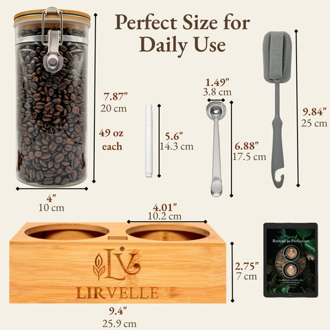Lirvelle set con dos frascos para granos y azúcar, listo para regalar