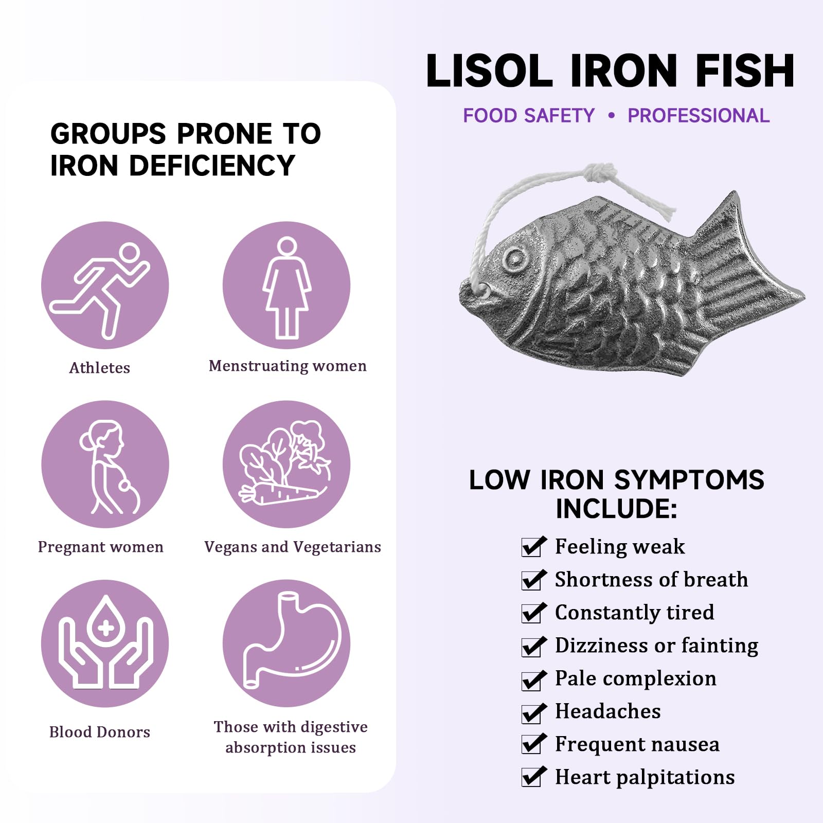 Pez de Hierro Lisol para bebidas añade hierro de forma segura.