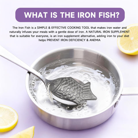Pez de Hierro Lisol en cocina infunde hierro en guisos y bebidas.