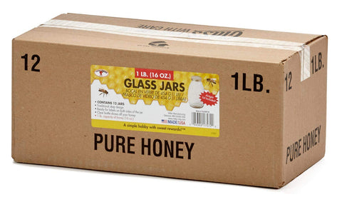 Little Giant pack de 12 tarros skep con tapas herméticas, perfectos para miel artesanal.