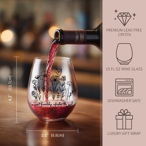 Copa de cristal LittleBIGGER, diseño brillante, regalo perfecto para celebrar la amistad.