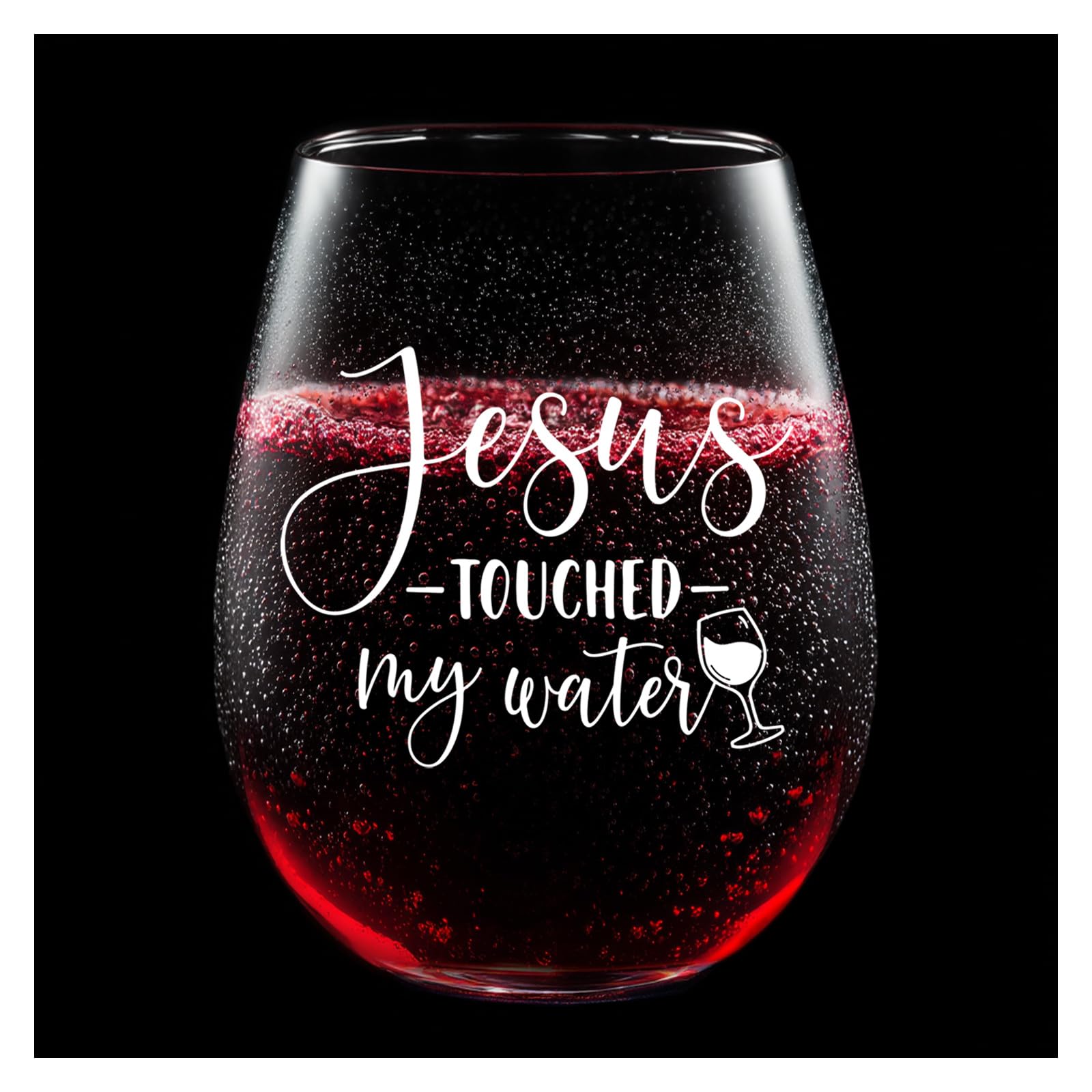 Vaso LITTLEBIGGER con la frase Jesús tocó mi agua, para uso diario.
