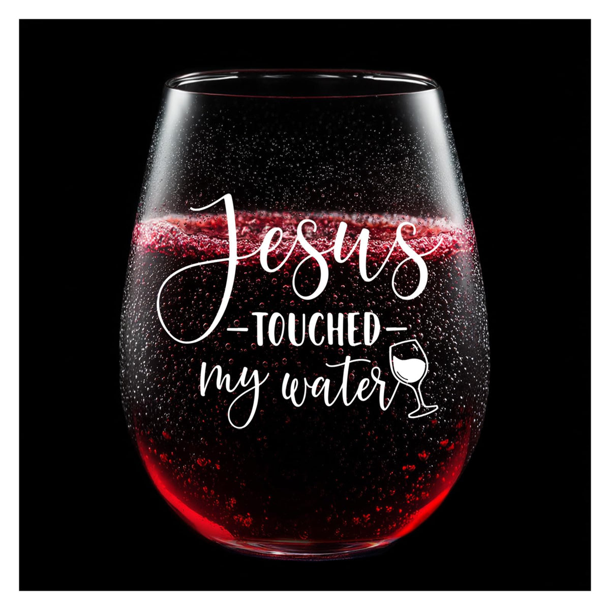Vaso LITTLEBIGGER con la frase Jesús tocó mi agua, para uso diario.