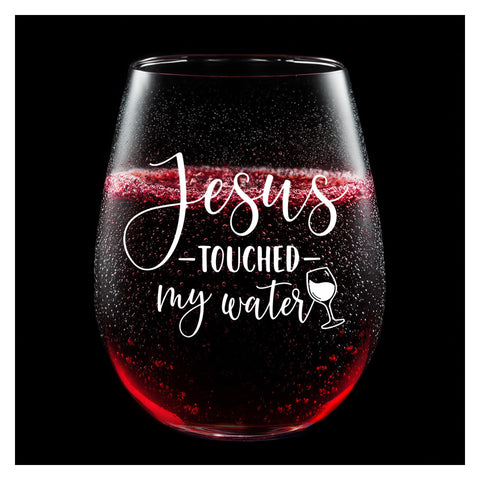 Vaso LITTLEBIGGER con la frase Jesús tocó mi agua, para uso diario.